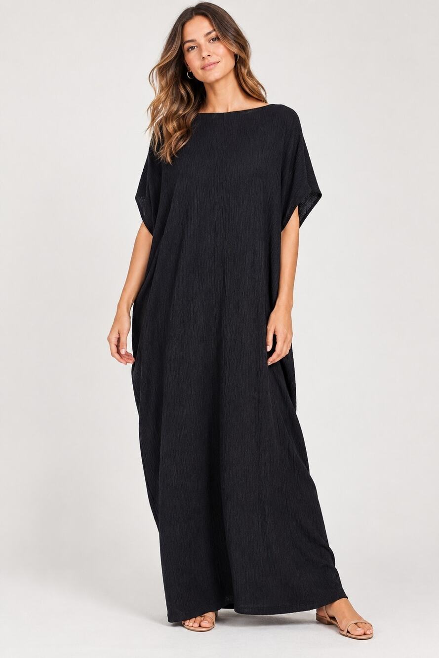 COS Black Caftan Maxi Dress Large